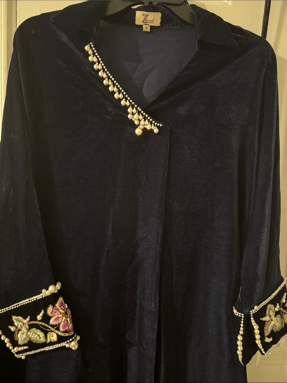 Zuri Velvet Beaded Navy blue 3 piece